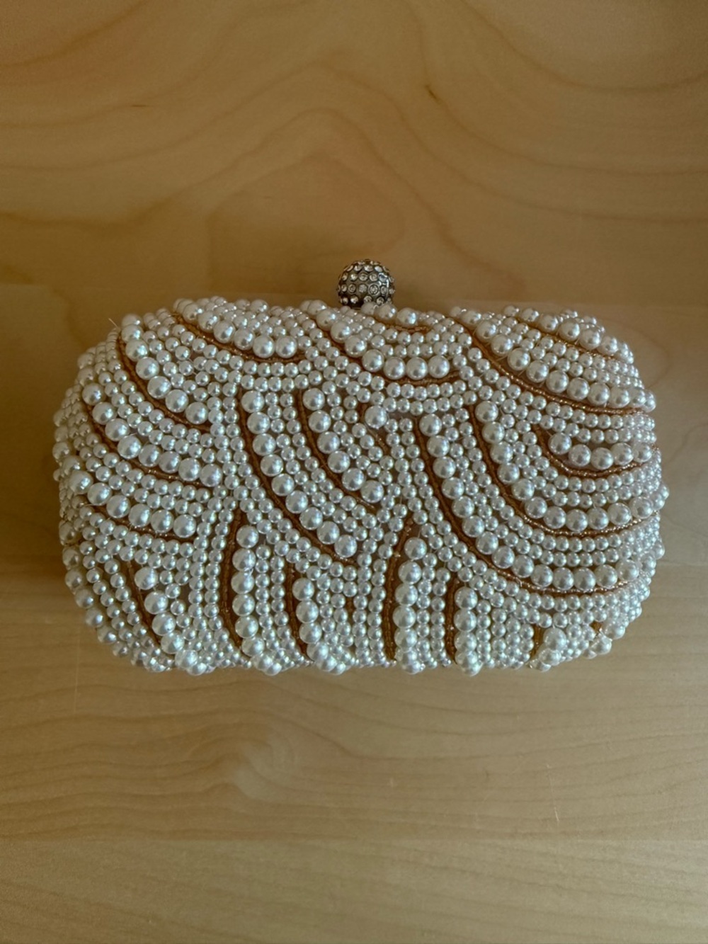 Kate Landry Pearl Beaded Evening Clutch